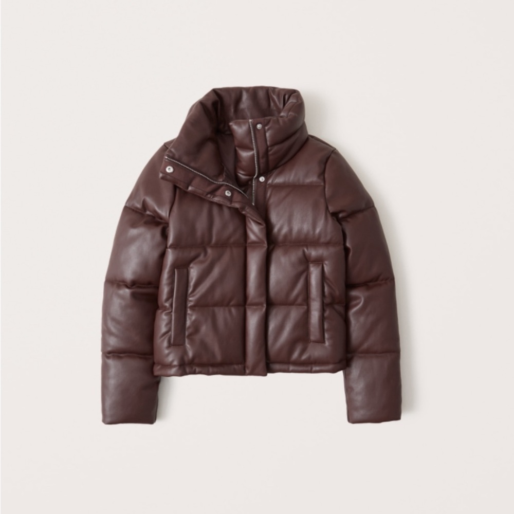 Abercrombie & Fitch leather brown puffer
